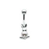 SILVER Pearl Bunny Navel Bar
