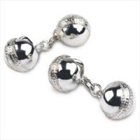 Silver Plate Cufflinks Cricket Ball