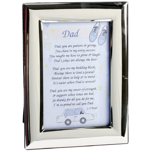 silver Plated Dad Verse Photo Frame