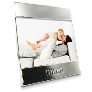 SILVER Plated Embossed Mum Photo Frame