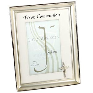 Silver Plated First Communion Cross Photo Frame