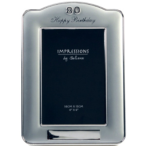 Plated Happy 80 Birthday Plaque Photo Frame