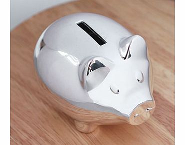 SILVER Plated Traditional Piggy Money Bank