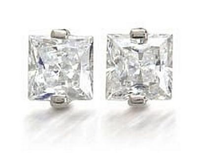 Silver Princess CZ Studs (535)
