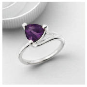 Silver Purple Cubic Zirconia Ring