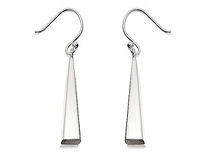 silver Pyramid Wire Drop Earrings 060563
