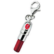Silver Red Lipstick Charm