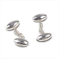 Silver Rugby Ball Cufflinks