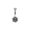 SILVER Small Daisy Navel Bar
