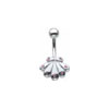 SILVER Small Jewelled Shell Navel Bar