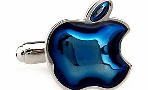 Silver Smith Cufflinks Apple Mac Computer Blue Cufflinks Cuff Links with Gift Box