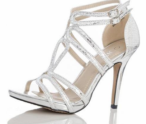 SILVER Snake Loop Strap Sandals
