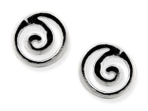 silver Spiral Earrings 060223