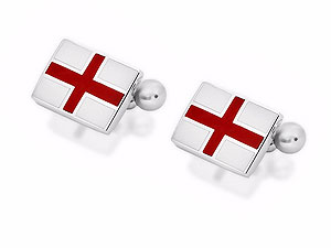 Silver St George Flag Cross Cufflinks 014736