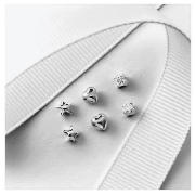 STAR, HEART AND CZ 3 STUD SET