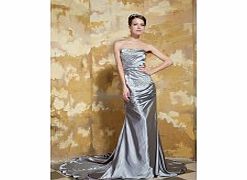 SILVER Strapless Noble Evening Dresses (Stretch