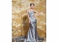 SILVER Strapless Noble Evening Dresses (Stretch