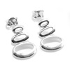 silver Symmetry Oval Earrings