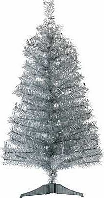 SILVER Tinsel Christmas Tree - 3ft