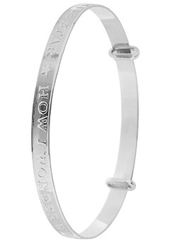 SILVER Twinkle Little Star Baby Bangle