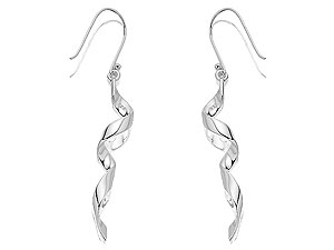 silver Twist Hook Wire Earrings 060648
