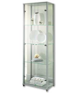 SILVER Two Door Full Length Display Cabinet