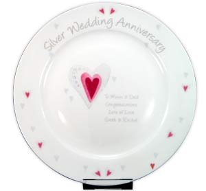 Silver Wedding Anniversary Plate