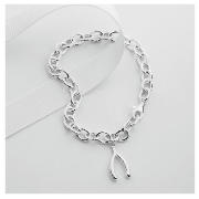 SILVER WISHBONE CHARM BRACELET