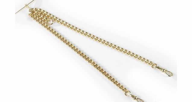 Silver2Love Gold Plated Double Albert Heavy Weight Pocket Watch Chain with Large links for the larger pocket watch