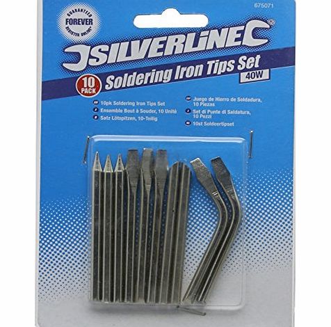 Silverline Tools Silverline 675071 Soldering Iron Tips Set 10-Piece 40W
