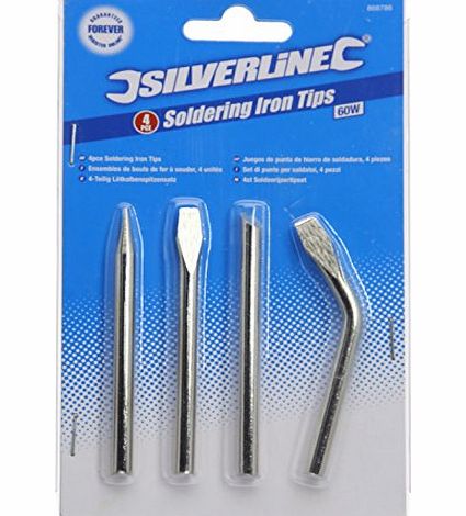 Silverline Tools Silverline 868786 Soldering Iron Tips, Set of 4
