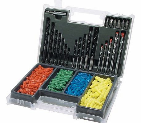 Silverline DS20 Drill Screwdriver Bit and Wall Plug Set approx. 300-Piece