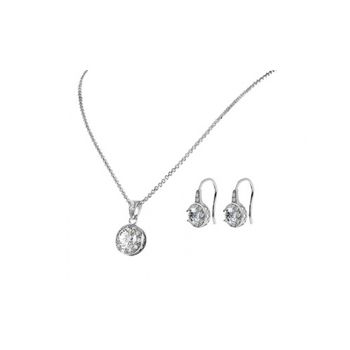 Silvexcraft Pendant and Drop Earrings Set with Swarovski