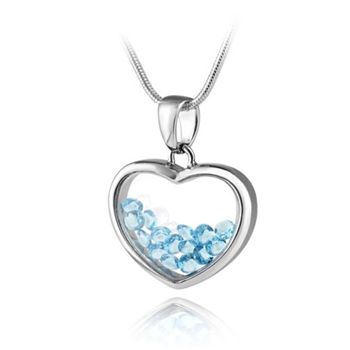 Silvexcraft Swarovski Elements Floating Crystals Necklace In