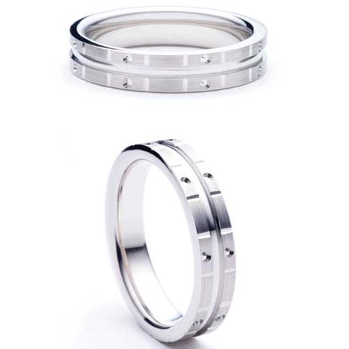 3mm Medium Flat Court Simile Wedding Band Ring In 9 Ct White Gold