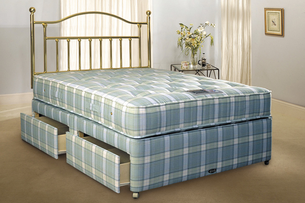 Simmons Ortho Check Divan Bed Double