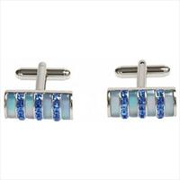 Simon Carter Aqua Barrel Band Cufflinks by