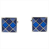 Blue Chequer Resin Cufflinks by