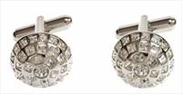 Crystal Dome Clear Cufflinks by