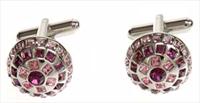 Simon Carter Crystal Dome Purple Cufflinks by