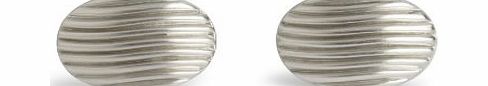 Simon Carter Designer Jewellery - Simon Carter Brushed Oval Wave Cufflinks