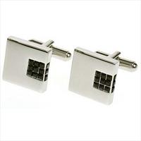 Simon Carter Jet Crystal Offset Cufflinks by