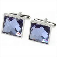 Lilac Facet Square Cufflinks by