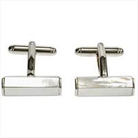 Simon Carter Mother Of Pearl Hexagon Tube Cufflinks