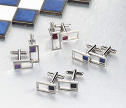 Off-set rectangle cufflinks