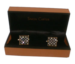 Small square chequerboard cufflinks