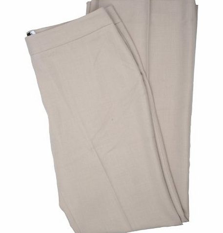 Simon Jersey Ladies Easycare Sand / Mink Bootleg Trousers Size 14 Unhemmed 34L