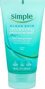 Simple, 2041[^]10020473 Clear Skin Oil Balancing Exfoliation Wash