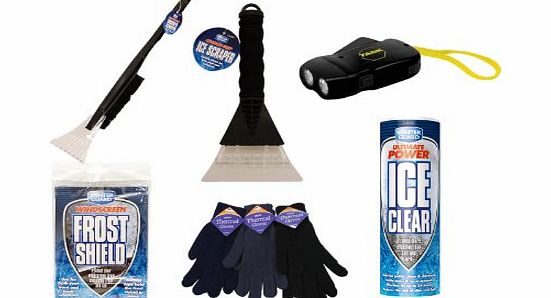 Simple DIY Car De Icer Windscreen Ice Scraper Kit Snow Cover Gloves Torch Ice Melt Brush