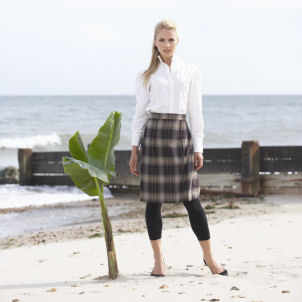 Simple Fold Organic Cotton Plaid Skirt